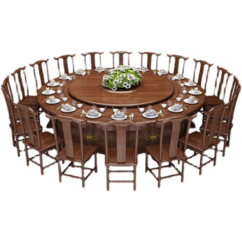 浩盾酒店电动餐桌大圆桌20人转盘宴会桌饭店18人饭桌3米5米包厢圆桌