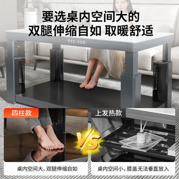 美菱电暖桌取暖桌多功能升降茶几电烤桌语音控制2024款【独立控温】+语音升降 +无炉MDN-100GNB1 E