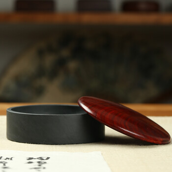 弘梅【全网低价】弘梅5寸精制罗纹墨池 大号砚台带盖天然原石学生用5寸墨海 文房四宝毛笔墨汁用墨池