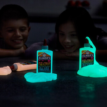 艾默思（Elmer's）水晶泥 史莱姆 起泡胶 益智解压须配魔法液 夜光胶水147ml粉色