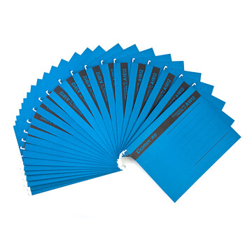 齐心(Comix)  A4文件夹  易查找吊挂夹 文件管理夹 纸质25个装 蓝 A1812