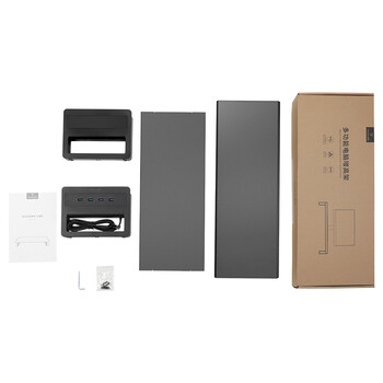 鹿为 USB3.0显示器增高架多功能电脑桌抬高支撑支架键盘收纳置物笔记本金属支架 高配-双层黑色 ZGC221