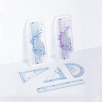 马培德Maped 塑盒彩趣套尺4件套 小学生考试绘图15cm波浪直尺子多功能量角器三角板尺套装粉色 981766CH 马培德Maped 塑盒彩趣套尺4件套 小学生考试绘图15cm波浪直尺子多功能量角器三角板尺套装粉色 981766CH