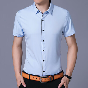 海澜之家【剪标尾货弹力白衬衫男短袖商务职业正装修身韩版潮流夏季