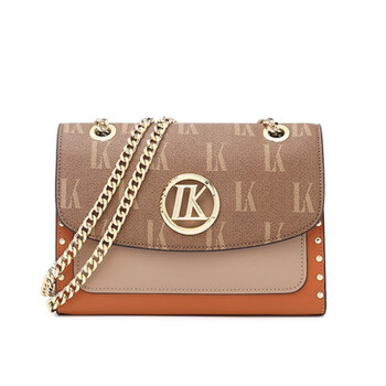 酷奇袋鼠品牌真皮包包2022新款潮休闲链条小方包女斜挎包小经典棕色