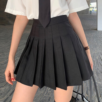 芭宠校园风学生制服jk裙领带白衬衫女设计感小众装学院风套装 黑色