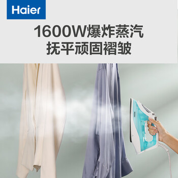 海尔（Haier）【低价头部主播9折】大面板电熨斗35g/min爆炸蒸汽210ml透明水箱家用挂烫机