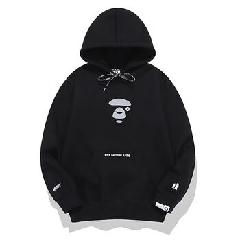 aape【品牌特价】秋冬潮牌猿人头反光纯棉长袖加绒连帽卫衣男女宽松