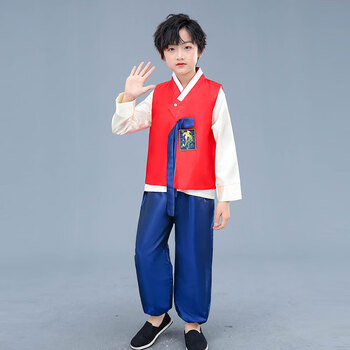 kutdoty朝鲜族服装男朝鲜族少数民族服装男女韩服舞蹈演出服 朝鲜男