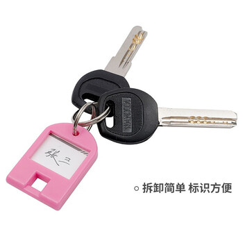 天章办公(TANGO) 钥匙牌钥匙扣钥匙圈钥匙收纳盘管理箱专用钥匙扣24个装彩色 办公用品