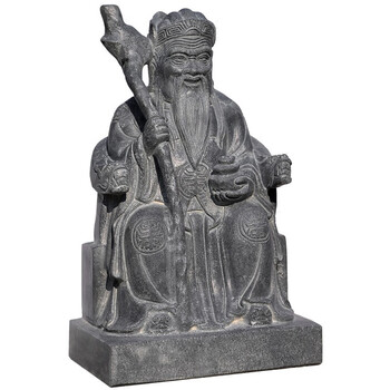 石雕土地公土地婆神像摆件石头佛像平安土地公公婆婆祭拜青石福德正神