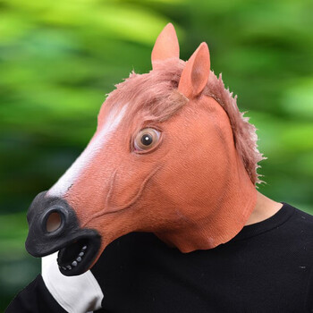 头套搞笑滑稽恶搞驴头动物头套仿真男潮可爱搞怪套头面具搞笑网红 b黄