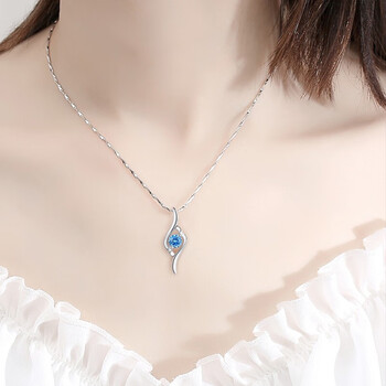良伍s99银项链女韩版简约女士丘比特之箭吊坠足银锁骨链时尚饰品生日