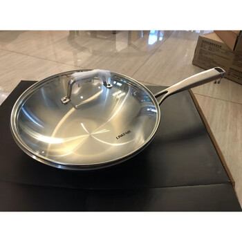 丰炒锅凌丰304不锈钢炒锅炒菜锅三层钢加厚无涂层不挑灶少油烟30/32