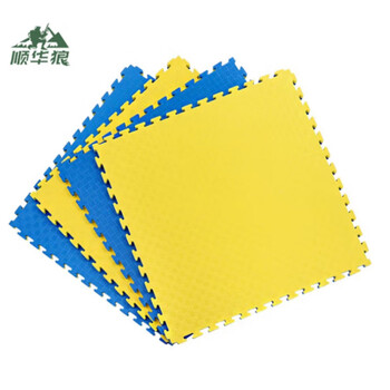 顺华狼跆拳道地垫 训练瑜伽垫泡沫拼接地垫运动地垫100*100*2.0cm黄蓝色 顺华狼跆拳道地垫 训练瑜伽垫泡沫拼接地垫运动地垫100*100*2.0cm黄蓝色