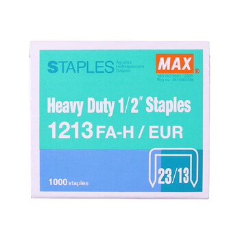 MAX美克司加厚大号订书钉 穿透力强不易卡钉1000枚/盒 重型大码订书机适用23/13 1213FA-H