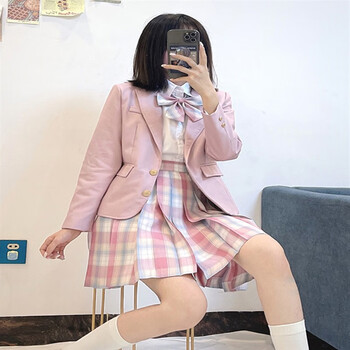 jk制服学生装初中生jk制服西装格裙套装全套女学生学院风校供外套校服