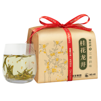 獅峰牌浙茶集團桂花茶桂花龍井綠茶明前茶春茶葉紙包裝150g裝150g