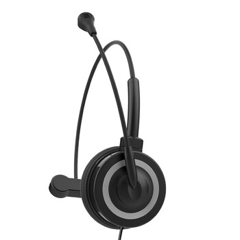 电音BH69 话务耳机头戴式电脑耳机商务办公呼叫中心电销客服耳麦录音网课英语学习单耳黑色双插头