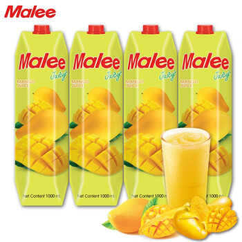 玛丽(Malee)泰国进口果汁饮料芒果汁大瓶婚宴席聚会饮品1L*4