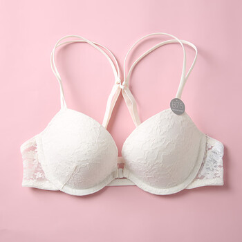 ckxp68薄款舒适甜美蕾丝前扣美背两穿文胸罩女内衣br03817 米白色 32c
