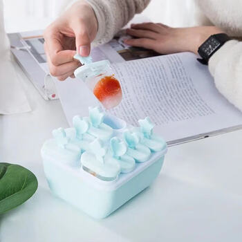lsoue冻雪糕模具套装家用带盖自制冰棒磨具儿童冻冰糕冰淇淋模具食高