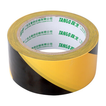 天章 （TANGO）PVC警示胶带黑黄斜纹48mm*23米*6卷装防台风斑马工厂仓库地标线地板地面安全胶带定位标识贴警示