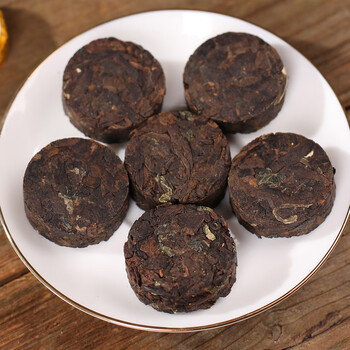 5折 云南糯米香普洱茶小沱茶小茶饼小金砖特级熟茶叶小粒装铁罐装500g