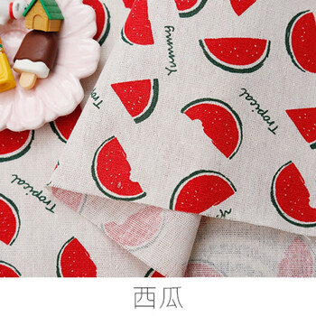 粗麻布料新款加厚棉麻印花布料沙发亚麻小碎花布diy粗麻布头北欧窗帘桌布格子布料花色西瓜 图片价格品牌报价 京东