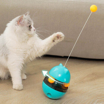 宠物布偶逗猫咪猫玩具不倒翁棒神器磨牙玩具逗幼小猫咪玩具漏食 猫不