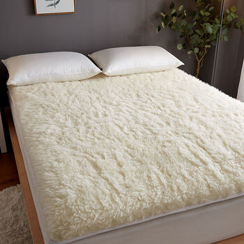 羊毛床垫冬季保暖加厚真正澳洲纯羊毛垫子单双人羊毛褥子垫白色澳洲绵