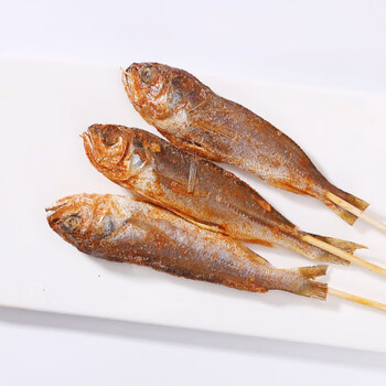 网红小黄鱼串户外烧烤半成品冷冻小黄鱼油炸炭烤铁板烧20串