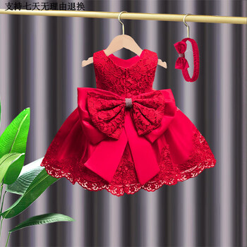 宾容女宝宝周岁礼服抓周服一周岁生日衣服1到3岁女童礼服装儿童公主裙