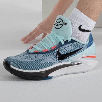 耐克（NIKE）男鞋2023夏款AIR ZOOM G.T. CUT 2轻便透气运动训练篮球鞋FD4321 DJ6013-404 蓝黑战靴 39