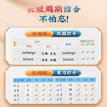 华夏万卷 英语单词记忆打卡本艾宾浩斯记忆曲线单词本大学生考研默写记背神器笔记本子四级六级词汇