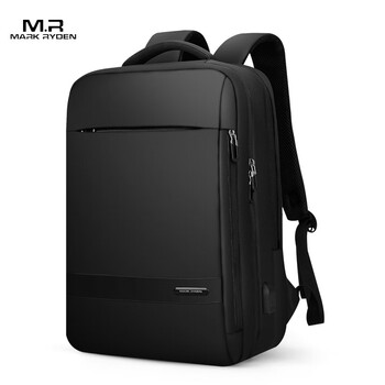 马可·莱登双肩背包男士通勤大容量书包商务旅行包电脑包MR9668典雅黑升级款