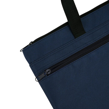 西玛（SIMAA）双层事务包拉链袋 手提商务会议包公文包 文件资料收纳包办公用品蓝色6714