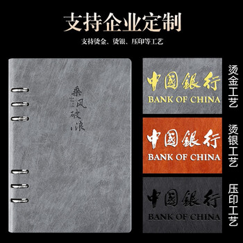 嘉然恒 活页本a5加厚笔记本本子创意励志封面商务办公文具记事本可拆卸替换内芯会议记录本可定制 棕色