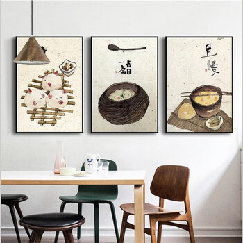 经美(jingmei)轻奢高端现代简约餐厅装饰画中式风格字画创意餐桌画
