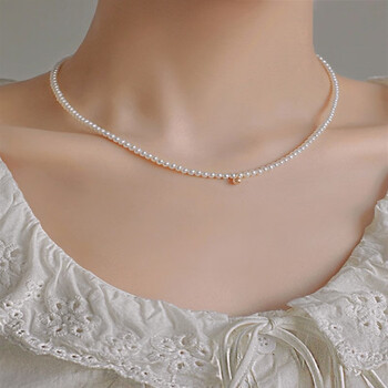 淦奢小珍珠项链钟楚曦同款choker珍珠小粒法式项链美国14k包金女感少