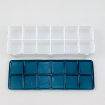 【全网低价】芬尚 12格软盖颜料盒 可组装24色36色48色等 水粉丙烯水彩颜料盒学生绘画美术用品 可拼装调色盒