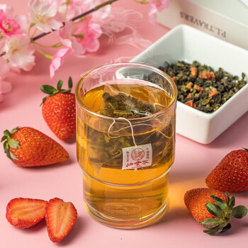 乐乐茶LELECHA 草莓乌龙茶袋泡茶 花草茶包可冷泡 乌龙茶页7包