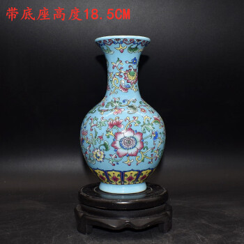 銀閣】中国美術 青釉 瓶 高12.5cm 花器 旧家蔵出(YC36)-