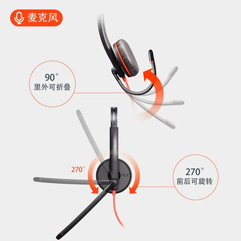博诣 POLY惠普C3225双耳头戴式降噪耳机电脑手机耳麦/USB+3.5毫米两用接口 博诣 POLY惠普C3225双耳头戴式降噪耳机电脑手机耳麦/USB+3.5毫米两用接口