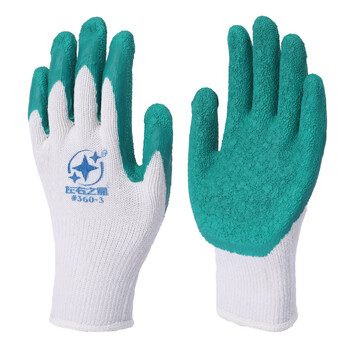 左右之星棉纱乳胶橡胶手套加厚耐磨防滑防割劳保手套建筑工地防护 白