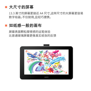 Wacom 数位屏 手绘屏 数位板 手绘板 绘画屏 网课手写板 写字板电子绘板 电脑 新帝 DTC133W0F