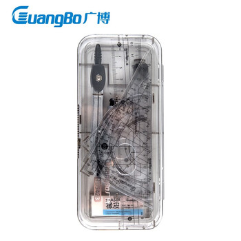 广博（GuangBo）尺规7件套 金属圆规/15cm直尺/三角尺/量角器/1块橡皮/替芯 高考中考使用 H05423