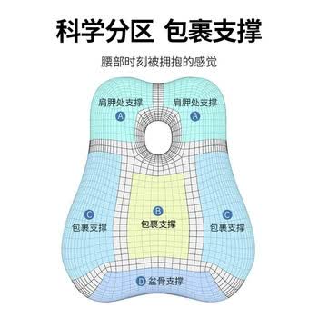 美物匠腰部靠垫办公室腰靠腰垫汽车学生椅靠垫背呵护腰枕腰椎垫靠枕 灰