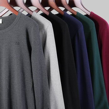 恒源祥秋衣秋裤男套装纯棉薄款保暖内衣男士全棉基础打底内衣圆领棉毛衫深麻灰 175/100