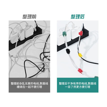 也仁数据线收纳 桌面电源线束视频线网线捆绑自粘式魔术贴固定理线 5米 YR-LXD5C